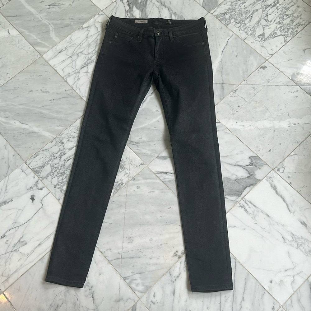 AG Adriano Goldschmied Legging Super Skinny Black/Silver Glitter Jeans